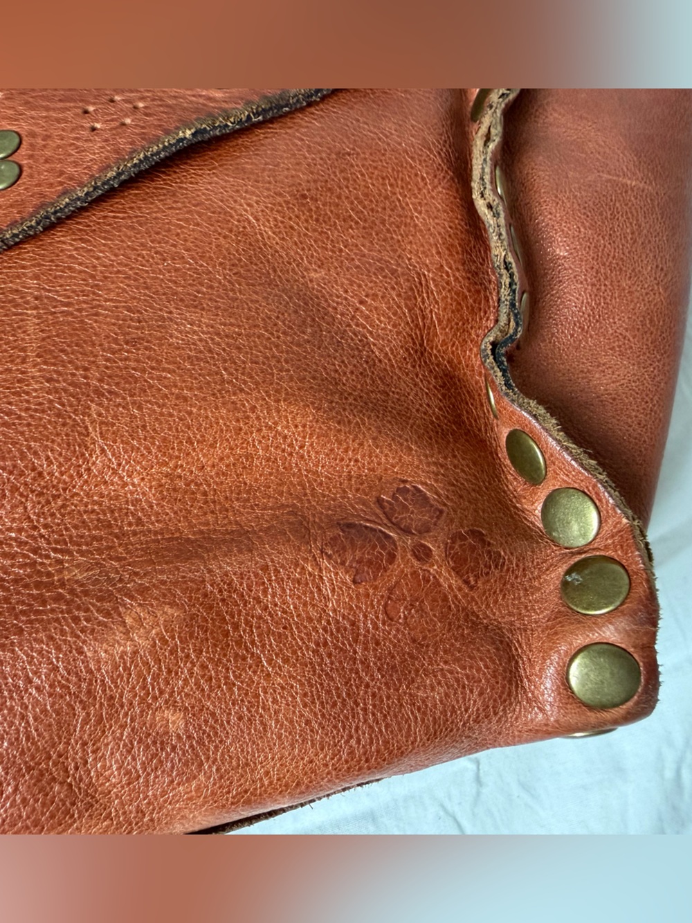 Rust Leather Studded Backpack - Picture 3 of 10